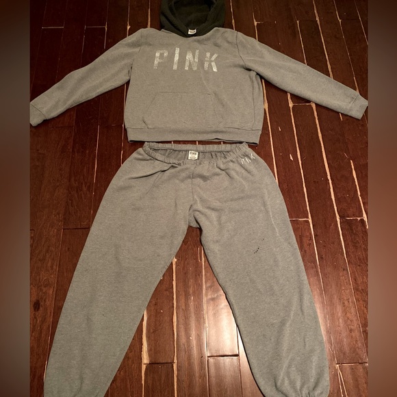 PINK jogging pants with matching PINK hoodie - Picture 1 of 15